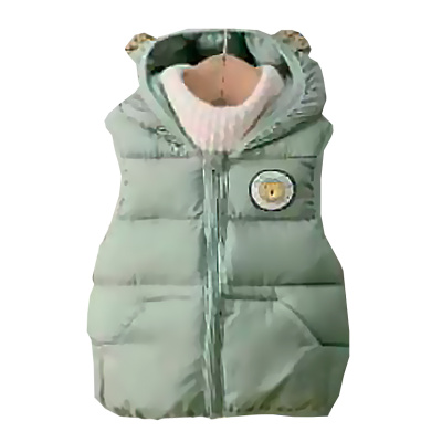 Жилет утеплённый демисезонный с капюшоном для девочки House style SM695C-G115 зеленый 1